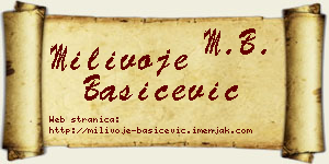 Milivoje Bašičević vizit kartica